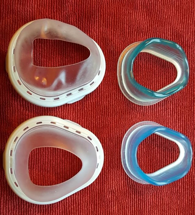 old and new cpap mask cushions