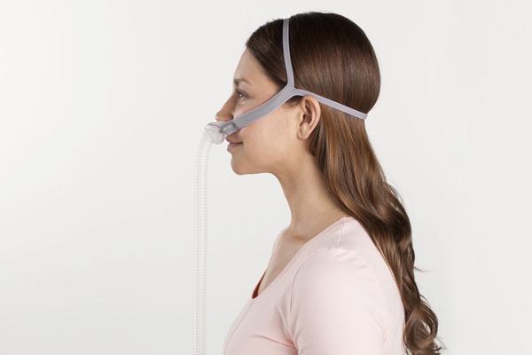 resmed airfit p10 nasal pillow side view