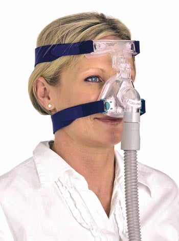 resmed ultra mirage 2 nasal cpap mask on woman